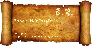 Basch Mátyás névjegykártya